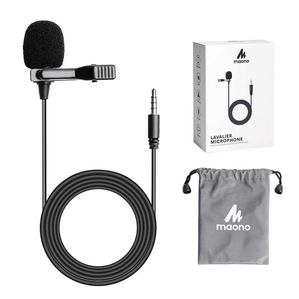 Maono AU-400 AU400 Plug and Play High Quality Omnidirectional Lavalier Microphone with TRRS Jack for Youtube, Recording, Podcasting, Webinars and Skype