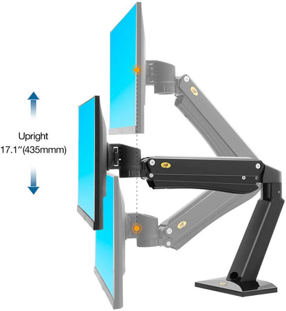 NB North Bayou NB45 24"- 42" with 15Kg Max Payload Heavy Duty VESA Monitor Desk Mount Stand and Gas Strut Full Motion Swivel Arm for Large Screen LCD LED TV Television