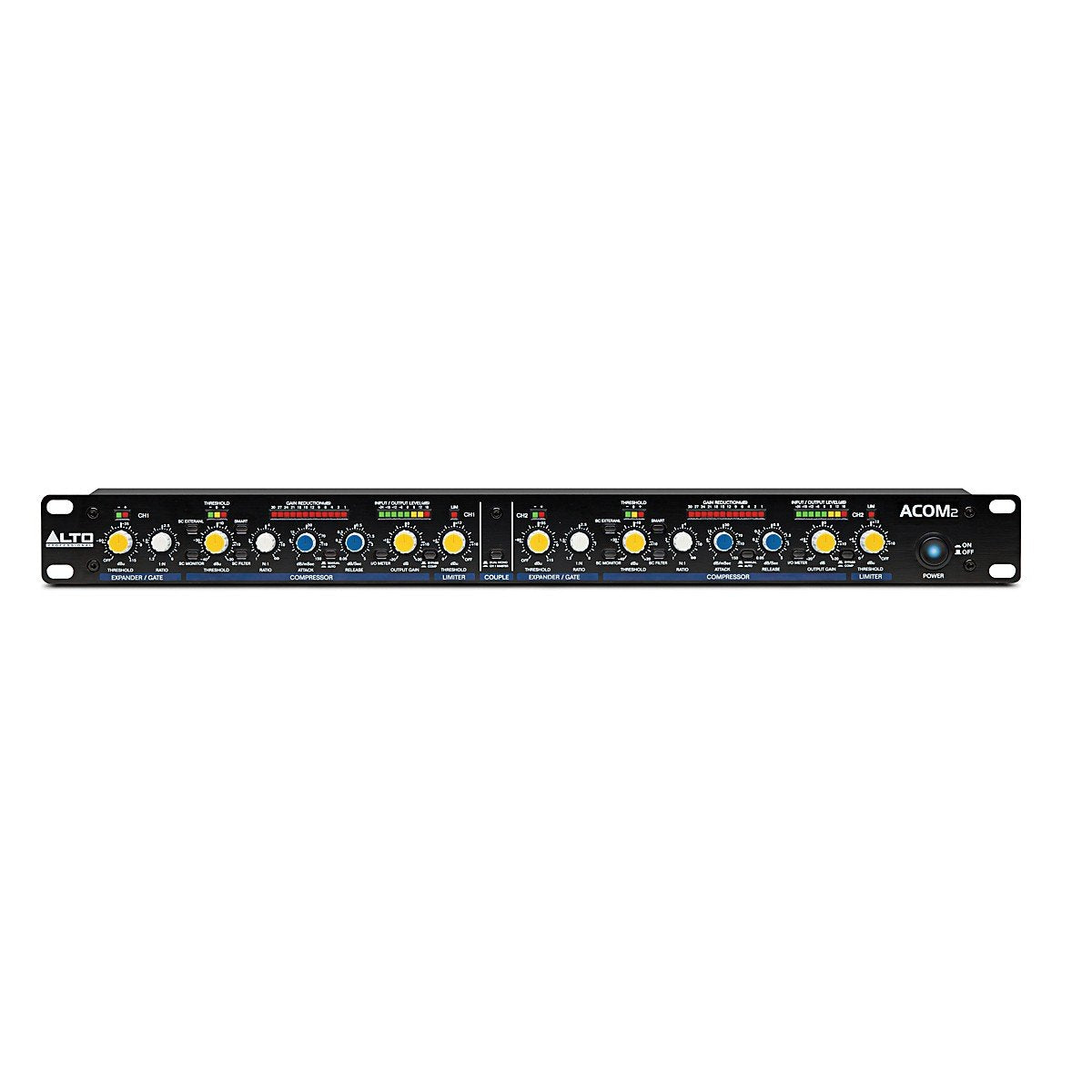 Alto Professional ACOM2 Two Channel Compressor Limiter Gate in One Compact Low Noise Rack Unit