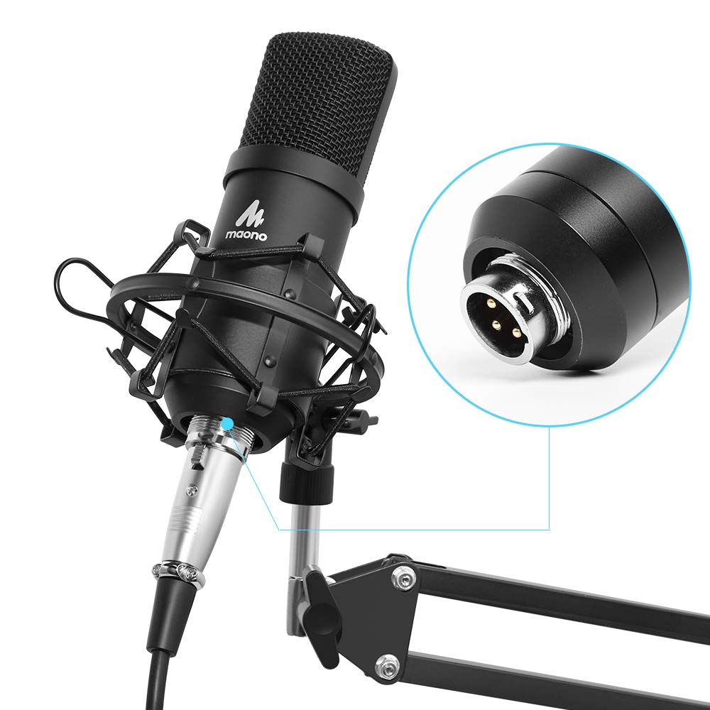 Maono AU-A03 Condenser Podcast Studio Microphone with Boom Arm Kit for Youtube Recording Vlog Livestream