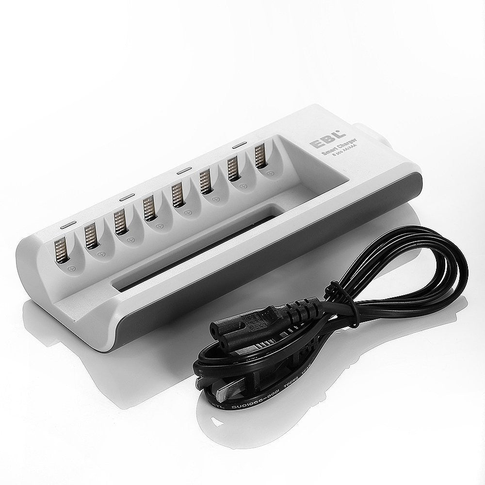 EBL 808 Rechargeable Battery Charger, Ni-MH Quick Charger With 8 Bay Slot  