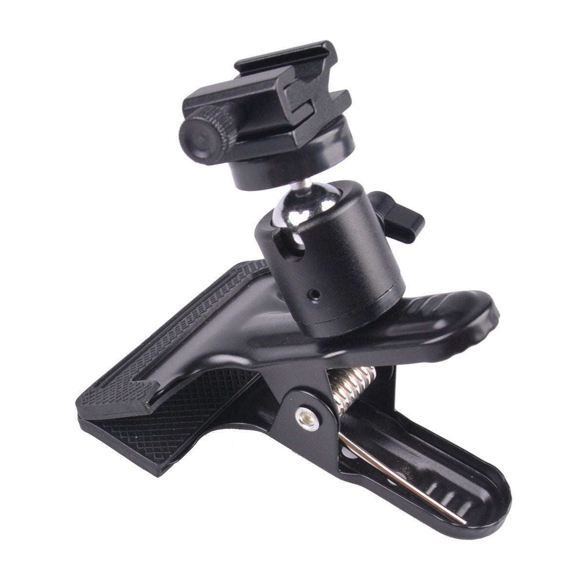 Pxel AA-CT2 Spring Clamp with Metal Ball Head with Hot Cold Shoe Mount for Speedlight Flash Microphone Camera