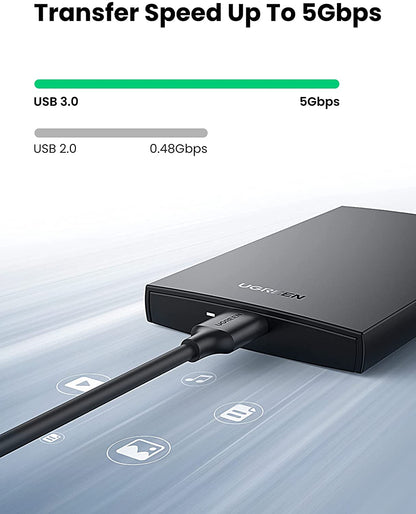 [CLEARANCE] UGREEN 2.5" SATA External Hard Drive Enclosure USB 3.0 with up to 6TB HDD Capacity for Windows 10/8/7/Vista, Linux, Mac OS 8.0 | 60353