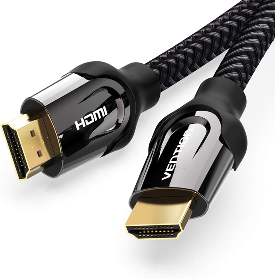 Vention 4K HDR Nylon Braided HDMI Cable with 18 Gbps High Speed Ethernet and Dolby True Audio Support (0.75m, 1m, 1.5m, 2m, 3m, 5m, 10m, 15m) | VAA-B05