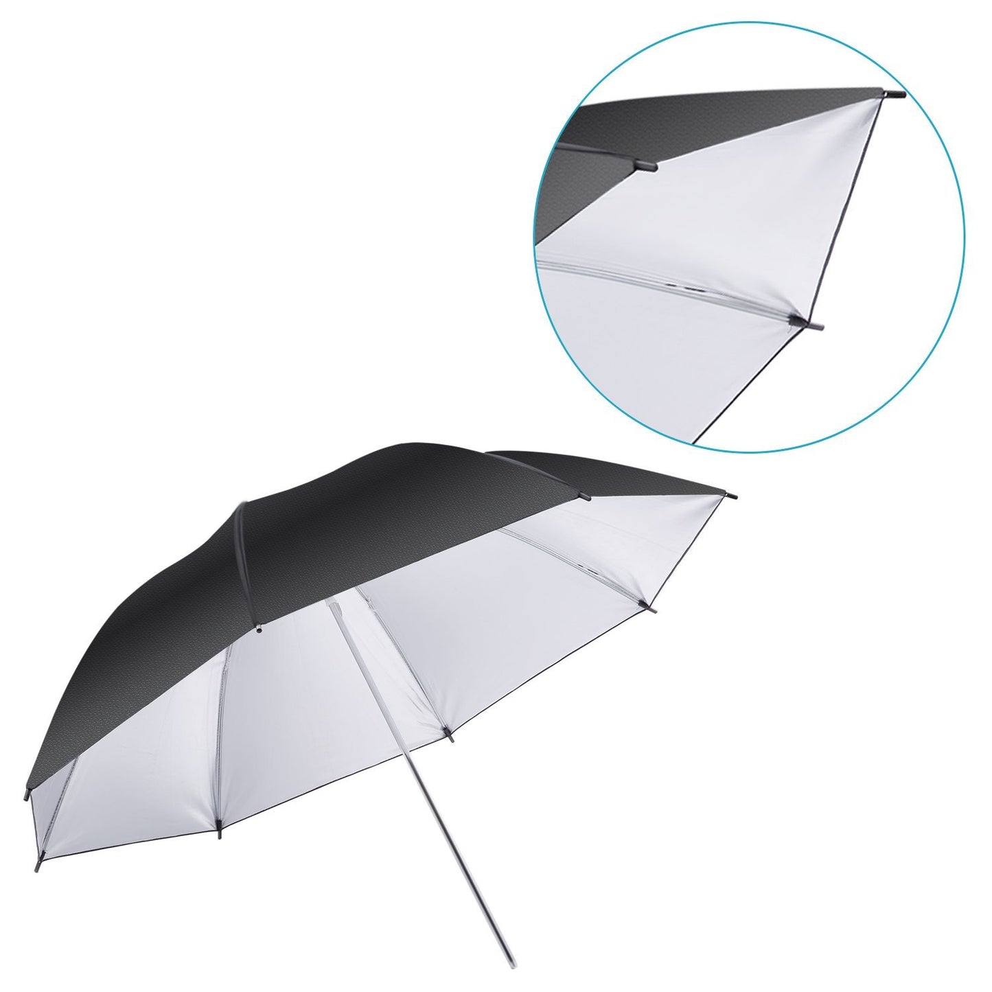 Pxel UM-BS108 43" 108cm Black and Silver Reflective Lighting Umbrella