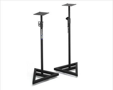Samson MS200 Studio Monitor Stands with Adjustable Height, Heavy Duty Triangular Metal Base for Recordings and Concerts