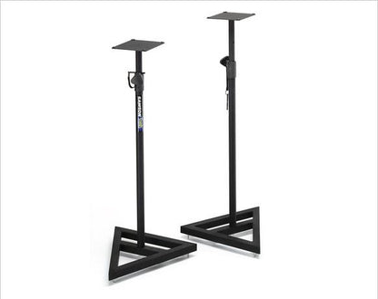 Samson MS200 Studio Monitor Stands with Adjustable Height, Heavy Duty Triangular Metal Base for Recordings and Concerts