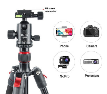 [CLEARANCE] Jeifn by Zomei Q558 Professiol Aluminum Foldable Camera Tripod with Detachable Monopod 6kg Load Capacity and 165cm Max Height for Photography
