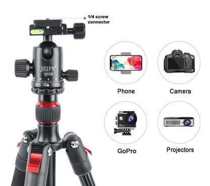 [CLEARANCE] Jeifn by Zomei Q558 Professiol Aluminum Foldable Camera Tripod with Detachable Monopod 6kg Load Capacity and 165cm Max Height for Photography