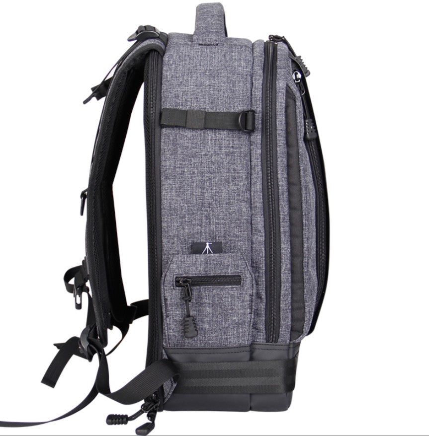 Eirmai Durable Waterproof Nylon Camera Backpack Splash-Proof and Tear Resistant Travel Bag (fits 2 DSLR Body Cameras, 5 Lenses, Laptop and Tripod) (Gray)