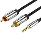 Vention TRS 3.5mm Male to Dual RCA Male 1-Meter Gold Plated (BCF) Audio Cable for Amplifiers, Laptops, Mixers, Mobile Phones (Available in 1M, 1.5M, 2M, 3M, 5M, and 10M)