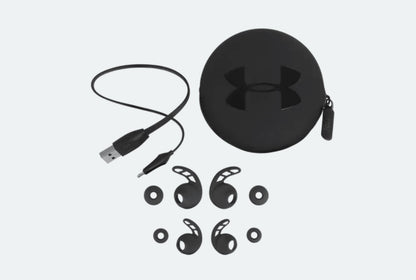 [CLEARANCE] JBL UA Sport Wireless REACT Under Armour Bluetooth Earphones Waterproof IPX7 In-Ear Headphones up to 9 Hours Playtime (Black, White)