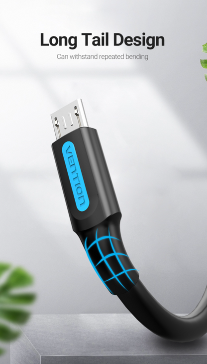 Vention USB 2.0 A Male to Micro-B Male 3A Cable (COL) 480Mbps 0.5M Black