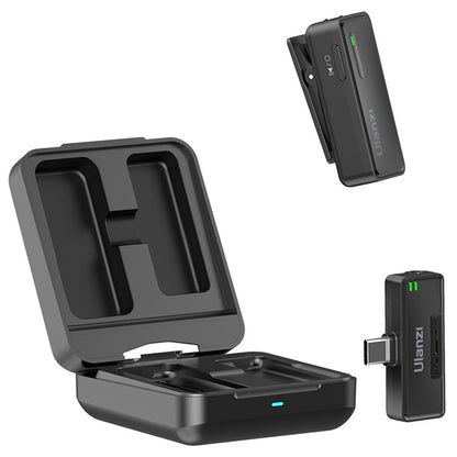 [CLEARANCE] Ulanzi UW-MIC 2.4GHz Wireless 1000mAh Lavalier Lapel Microphone System with Lightning Connector with Charging Case, LED Indicators, 100m Transmission Distance and  Noise Reduction Function Plug & Play for Mobile Phones and Devices