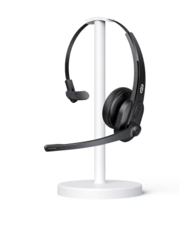 TaoTronics 34h Playtime Lightweight Bluetooth Wireless Mono Headset with AI Noise Reduction Technology TT-BH041