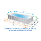 Intex 26792 Prism Frame 488X244X107cm Above Ground Pool Rectangular with Filter Pump for Outdoor Swimming Pool