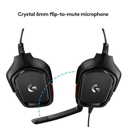 [CLEARANCE] Logitech G331 Stereo Gaming Headset Wired Headphones with 6mm Flip-to-mute Mic 50mm Drivers Volume Wheel