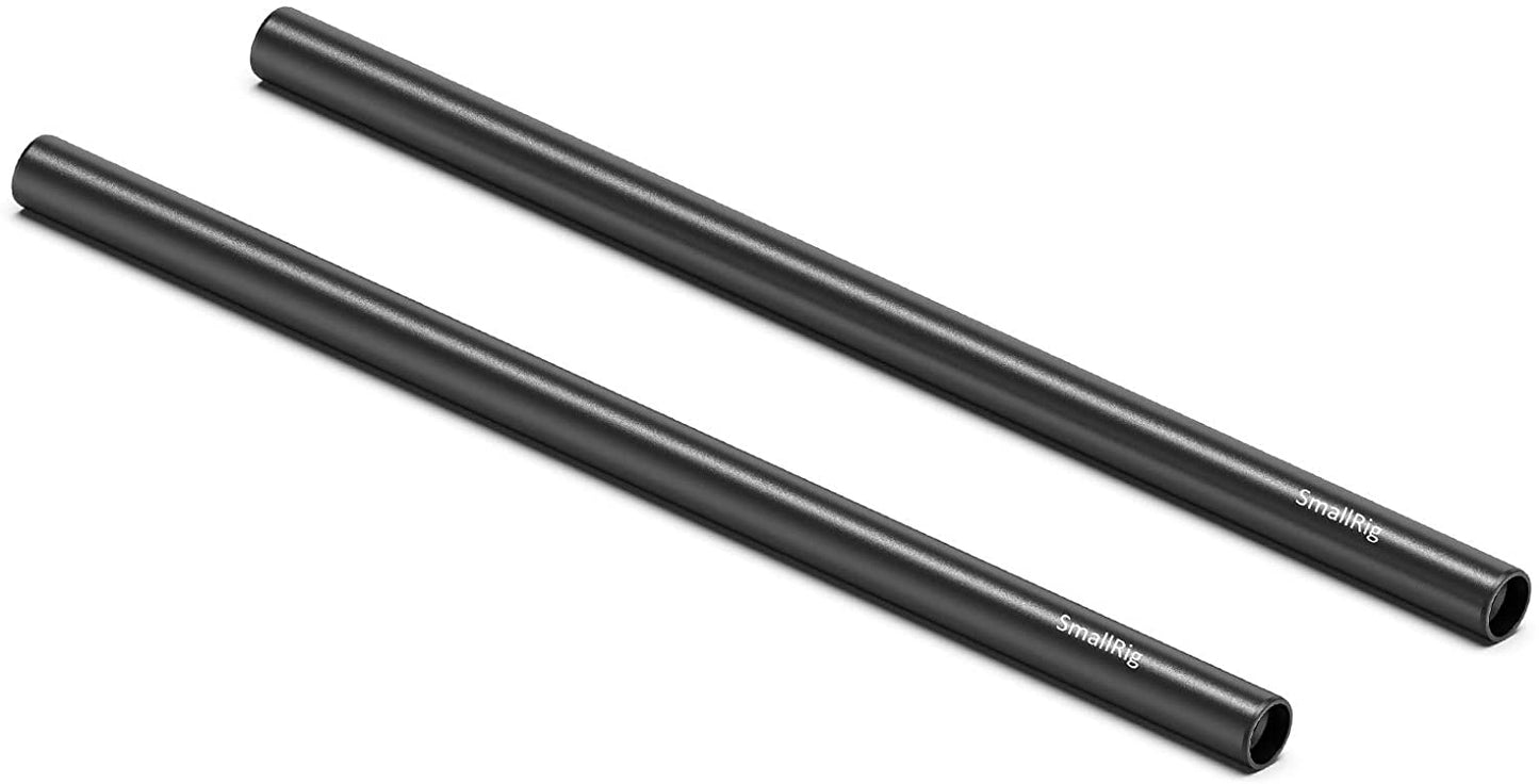 SmallRig 15mm Aluminum Rod (Pair, Black, 12 inches)
