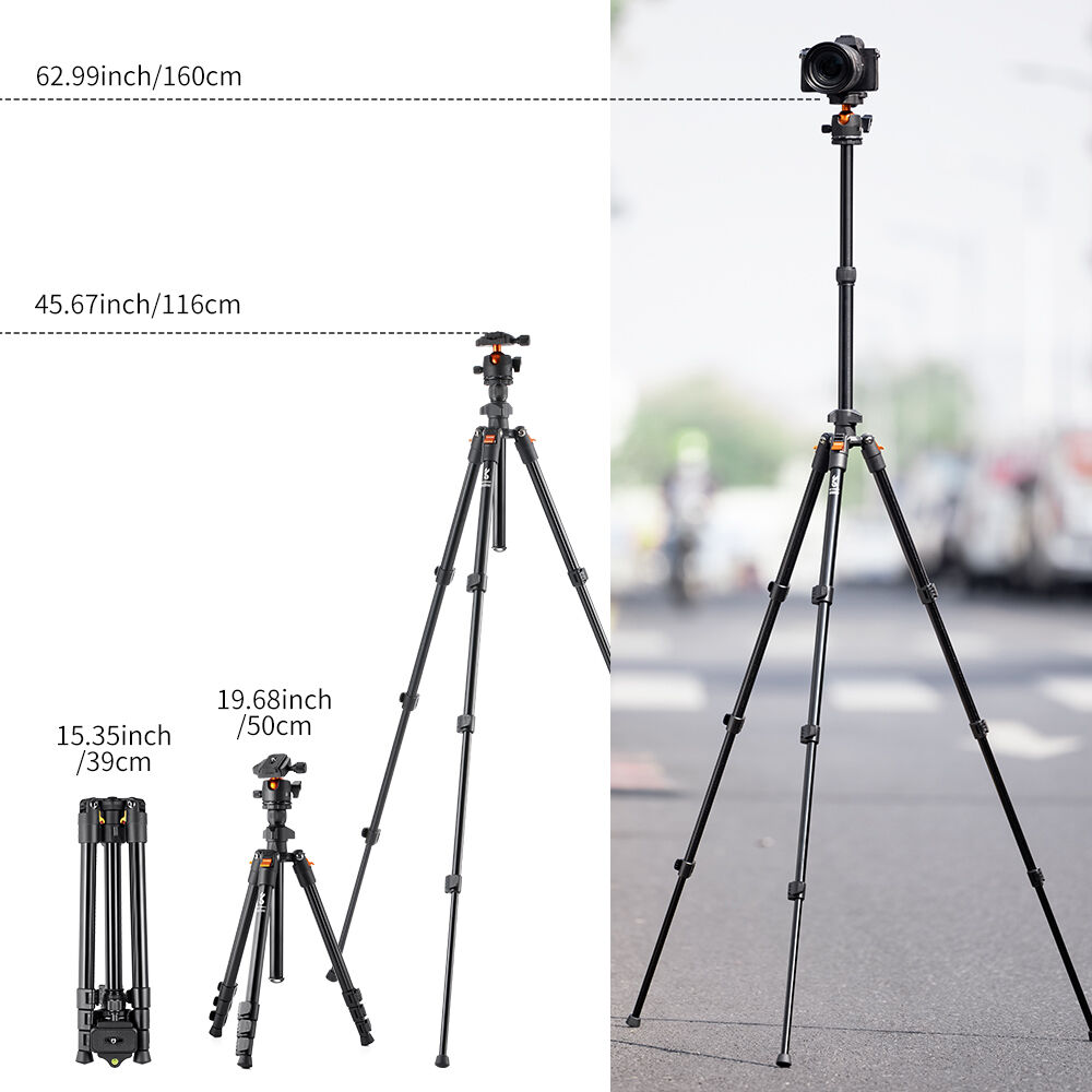 K&F Concept BI234M Lightweight Compact Travel Camera Tripod Magnesium Alloy with Ball Head, 1.6m Max Height, 8kg Load Capacity