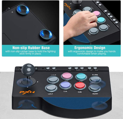 PXN 0082 Arcade Stick PC Street Fighter USB Arcade Stick for PS3, PS4, Xbox One, Switch, Window PC