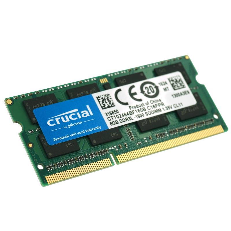 Crucial 8GB Single DDR3 DDR3L 1600 SODIMM CL11 1.35V Laptop Memory Ram