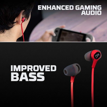 [CLEARANCE] HyperX HX-HSCEB-RD Cloud Earbuds, Gaming Headphones with Mic for Nintendo Switch and Mobile Gaming