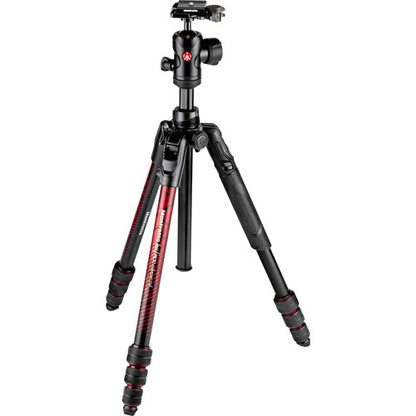 Manfrotto MKBFRTA4RD-BH Befree Advanced Travel Aluminum Tripod with 494 Ball Head for Photography, Vlogging (Twist Locks, Red)