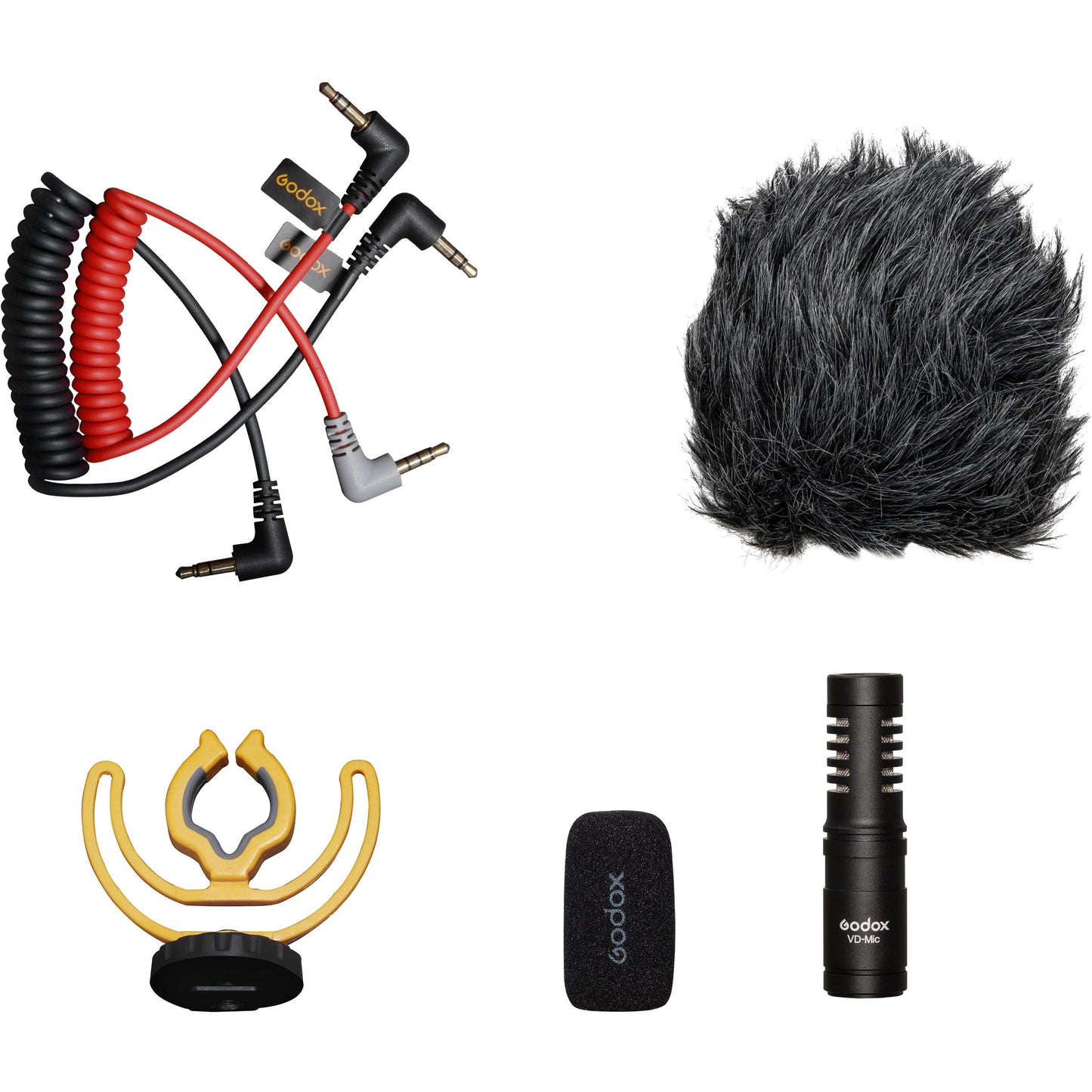 Godox VD-Mic Ultracompact Directional Camera-Mount Shotgun Microphone with Rycote Shockmount, Foam and Furry Windshield