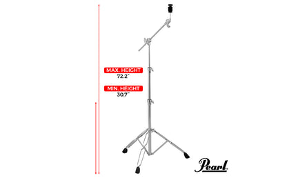 Pearl BC830 Double-Braced Cymbal Boom Stand with Gearless Uni-Lock Tilter 3-Section Stand Height Adjustable