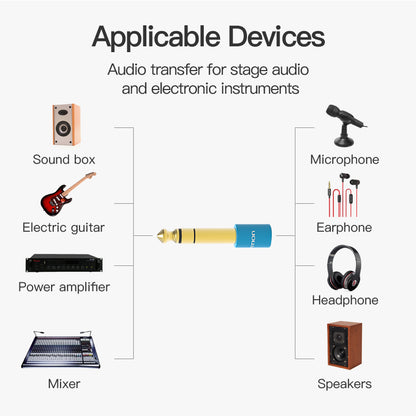 Vention 6.5mm Male to 3.5mm Female Audio Jack Plug Gold-plated Adapter for Microphone Headset Guitar Recording (VAB-S01-L)
