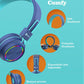 iClever BTH03 Kids Wireless Headphones Blue with Colorful LED Lights Bluetooth 5.0 Twistable Adjustable Foldable Headband 25hours Playtime