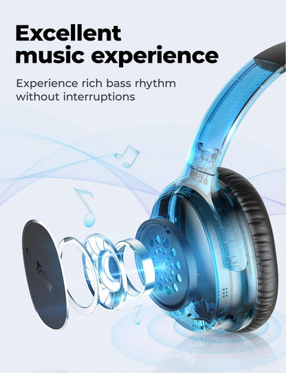 [CLEARANCE] Tribit QuietPlus 72 Wireless Headphones Bluetooth 5.0 Foldable with 2 Microphones Noise Cancelling 500mAh 30h Playtime Rich Bass HiFi Sound BTH72 | C02-2042N-72