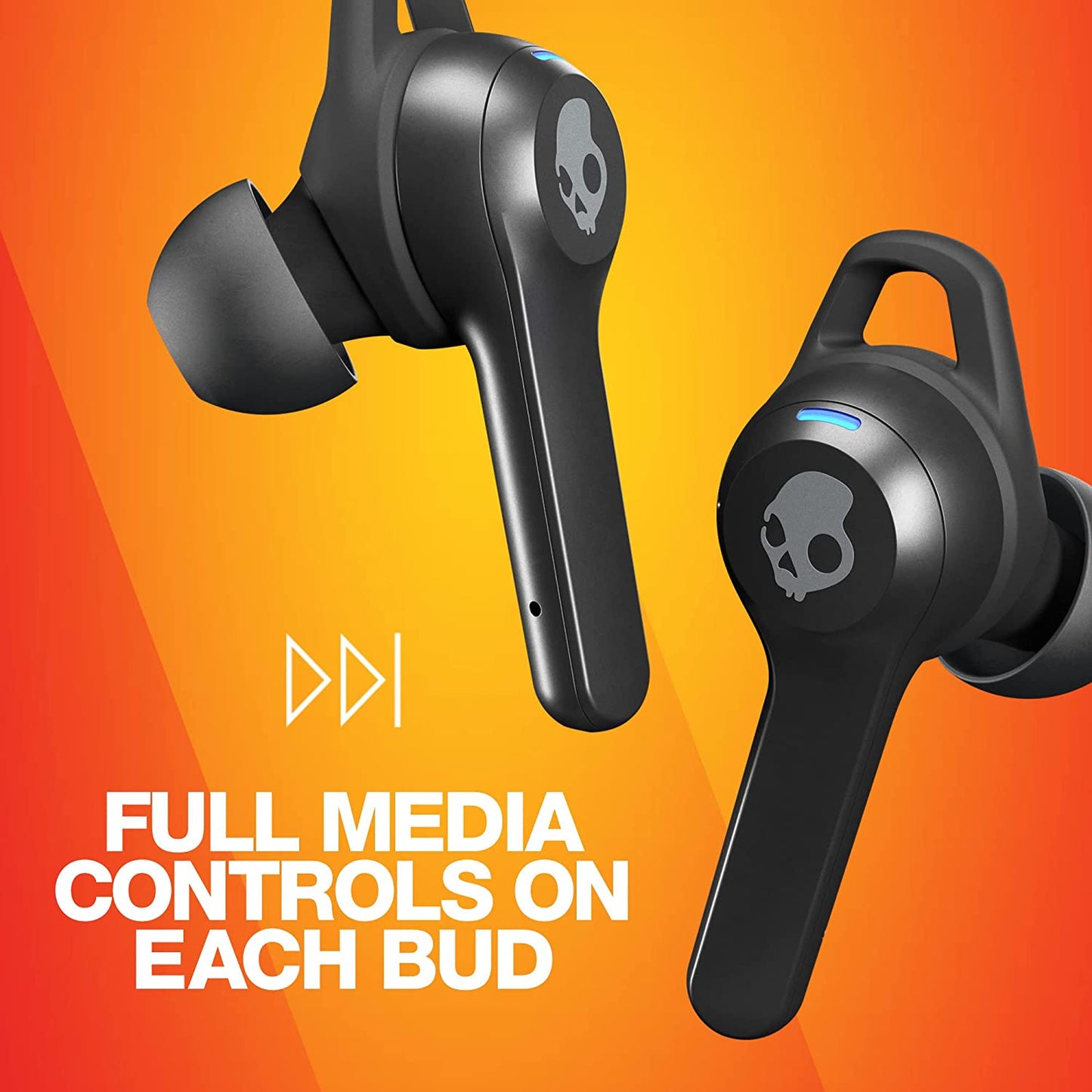 Skullcandy Indy™ Fuel True Wireless Earbuds with Wireless Charging Case 6h Playtime IP55 Water-Resistant (True Black)