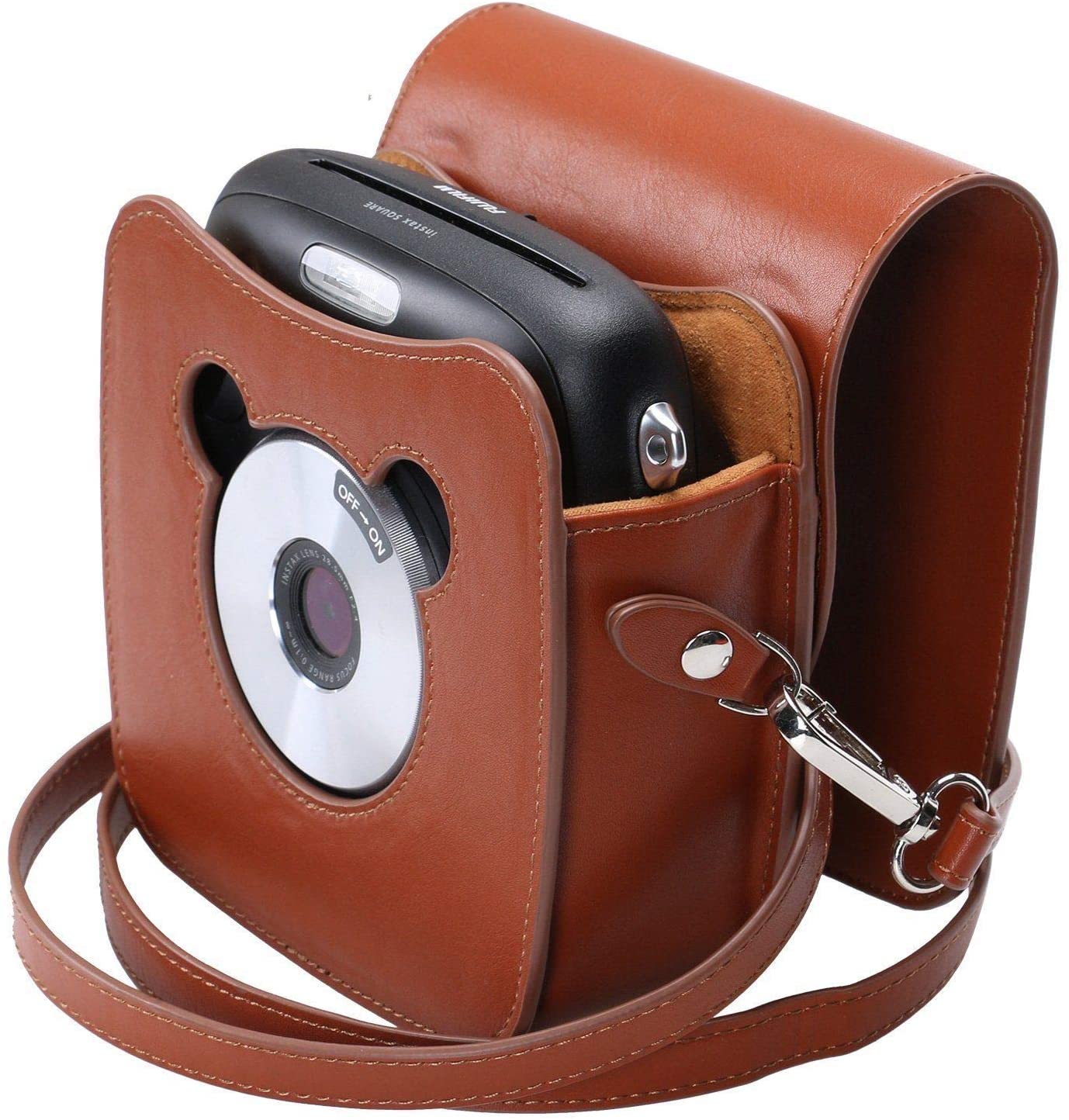 Pikxi BSQS10 Fujifilm Instax Square SQ10 Leather Camera Case Bag Brown