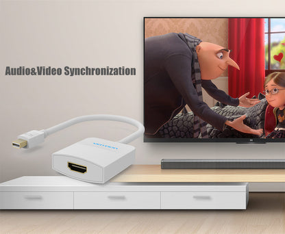[CLEARANCE] Vention 1080p/60Hz HDMI Female to Mini DisplayPort Male Video Converter Cable 0.15-Meter for Laptop, Projector, TV | HBCBB