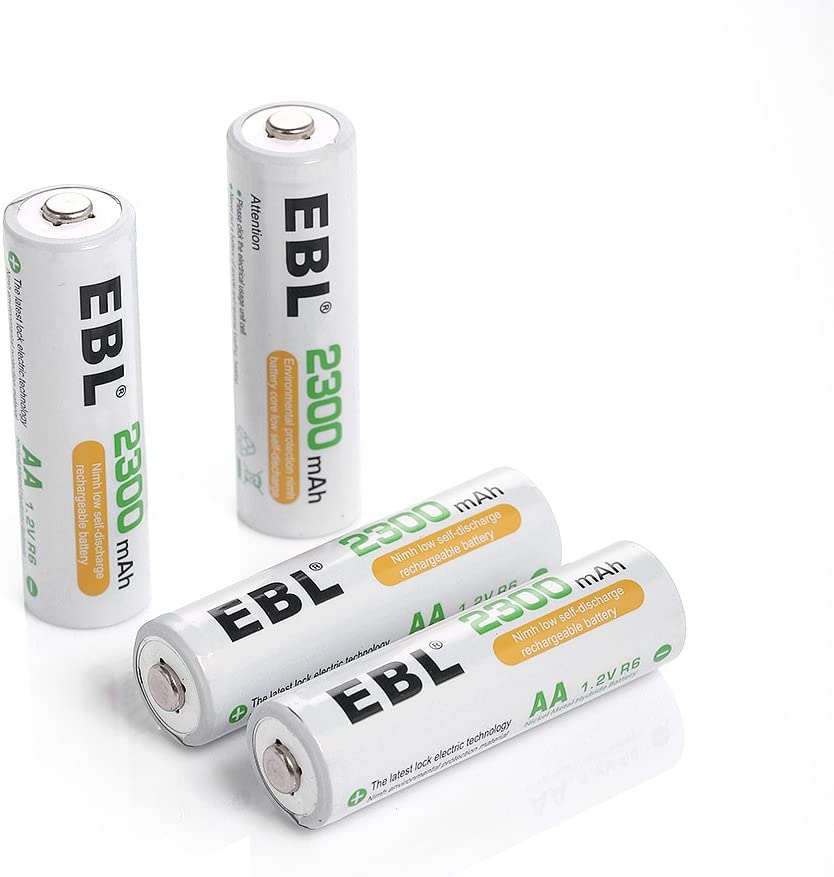 EBL LN-8111 Home Basic 1.2V AA 2300mAh NiMH Nickel Metal Hydride Rechargeable Batteries with Included Storage Case for Portable and Emergency Electronics (Pack of 4)