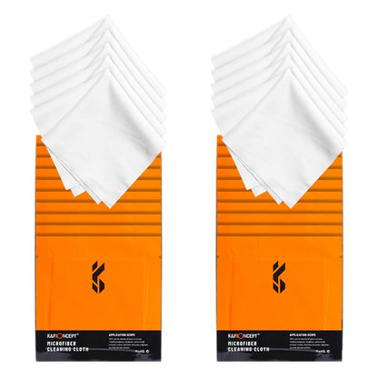 K&F Concept 20pcs Microfiber Cleaning Cloth Kit, 15X15cm White Dry-in Vacuum Wrapped for Camera Lens