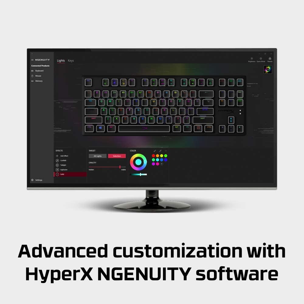 HyperX HX-KB7RDX-US Alloy Core - Tenkeyless Mechanical Gaming Keyboard, Software Controlled Light & Macro Customization, Compact Form Factor, RGB LED Backlit, Linear HyperX Red Switch