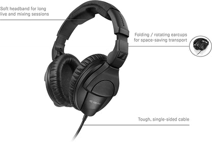 Sennheiser HD 280 PRO Circumaural Closed-Back Professional Monitor Headphones Foldable with 3m Coiled Cable High Ambient Noise Attenuation (New Model)
