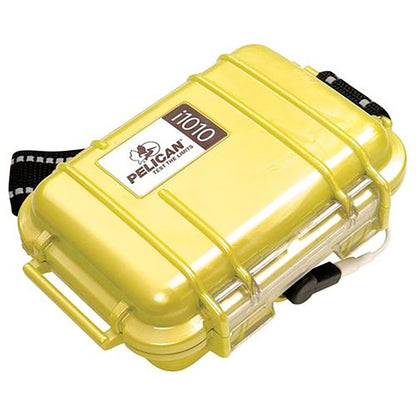 Pelican i1010 Waterproof Case Crushproof Hard Casing with Rubber Liner, Lid Organizer, External Headphone Jack for MP3 Players Earphones (Yellow)