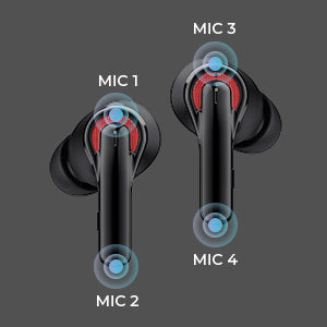 [CLEARANCE] Tribit FlyBuds C1 Bluetooth 5.2 True Wireless Earbuds with 50h Playtime and up to 90% Noise Cancellation feature with 4 built-in Mics