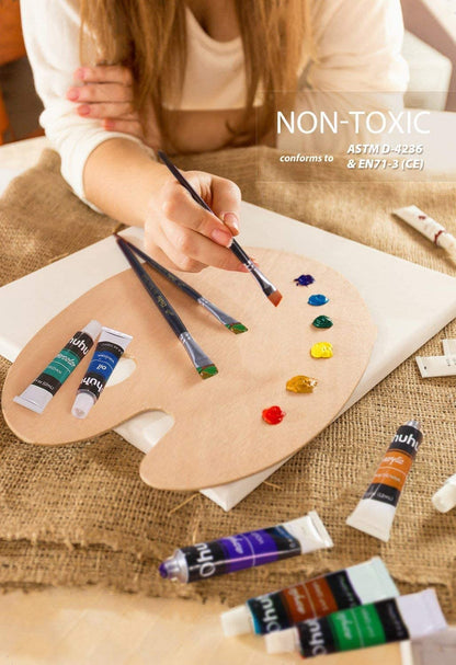 Ohuhu Art Paints 24-Pc 12ml Water Color Paint Set with 6 Nylon Hair Paint Brushes Y30-80700-08