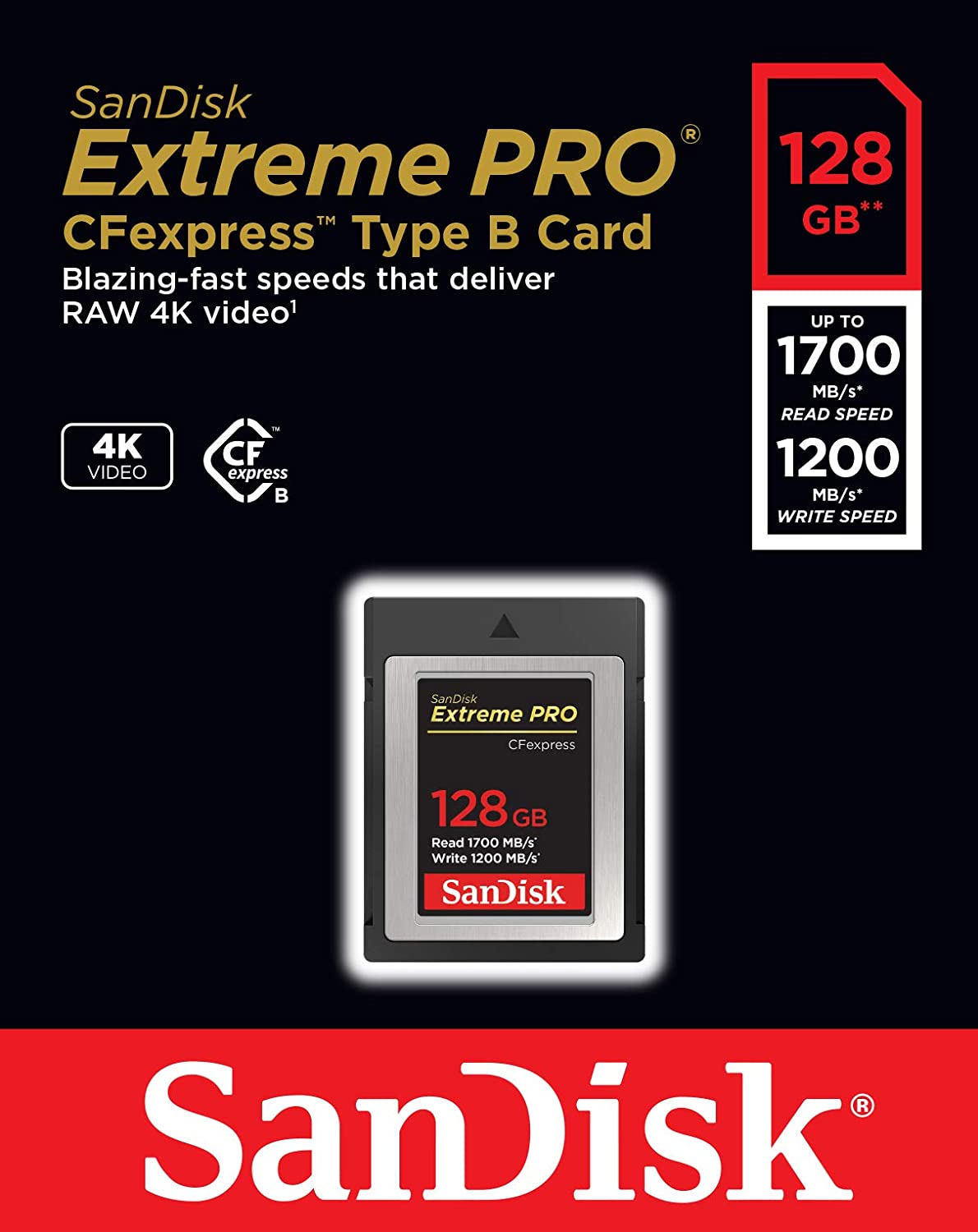 SanDisk Extreme PRO CFexpress Type B XQD Card 1700Mb/s and 1200Mb ...