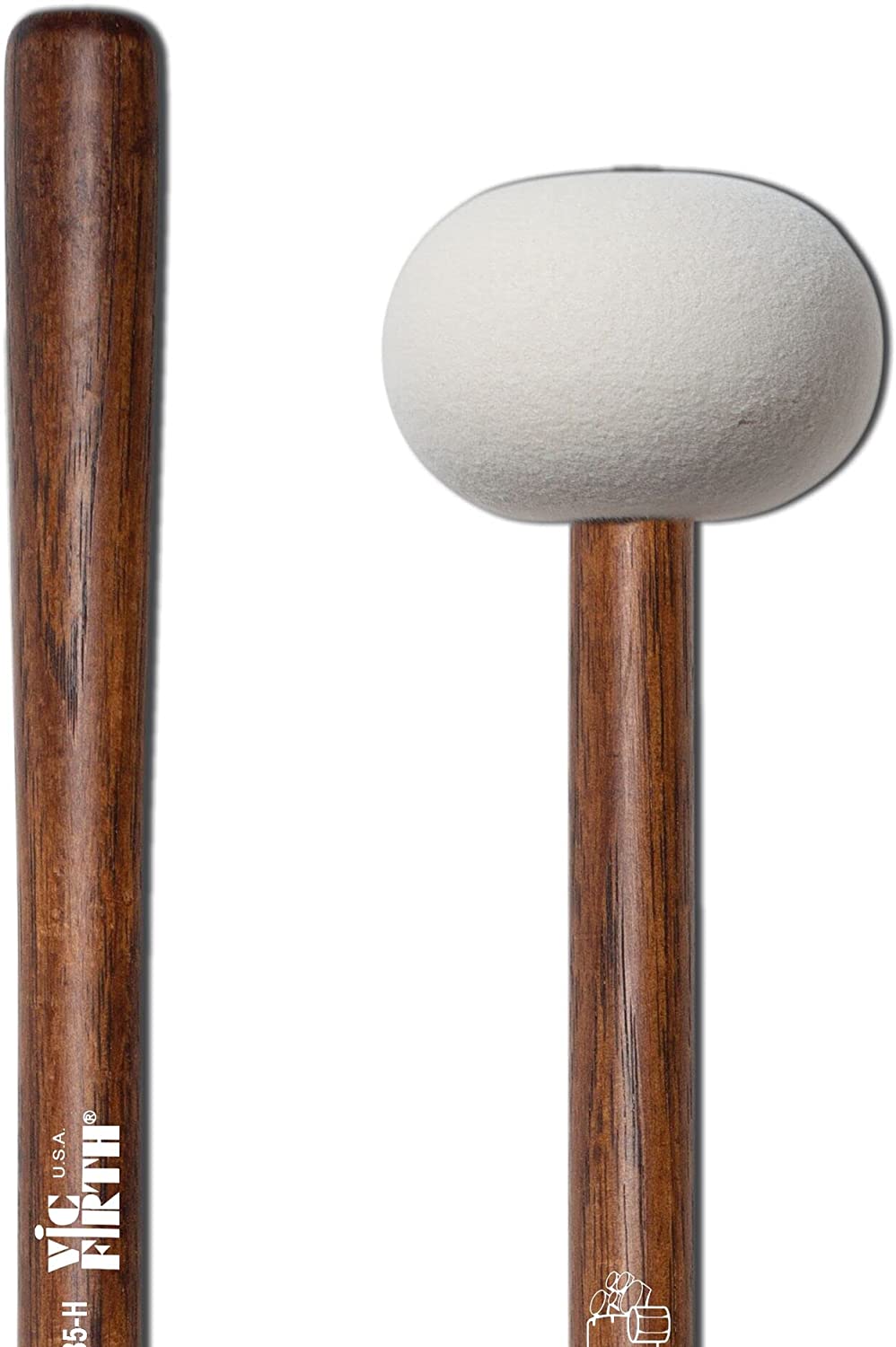 Vic Firth Corpsmaster Bass Drum Percussion Mallet (Pair) for Marching (Different Sizes and Textures Available)