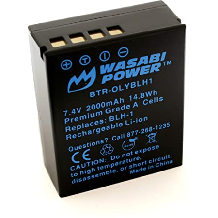 Wasabi Power Battery (2-Pack) and Dual Charger for Olympus BLH-1 Fully Decoded