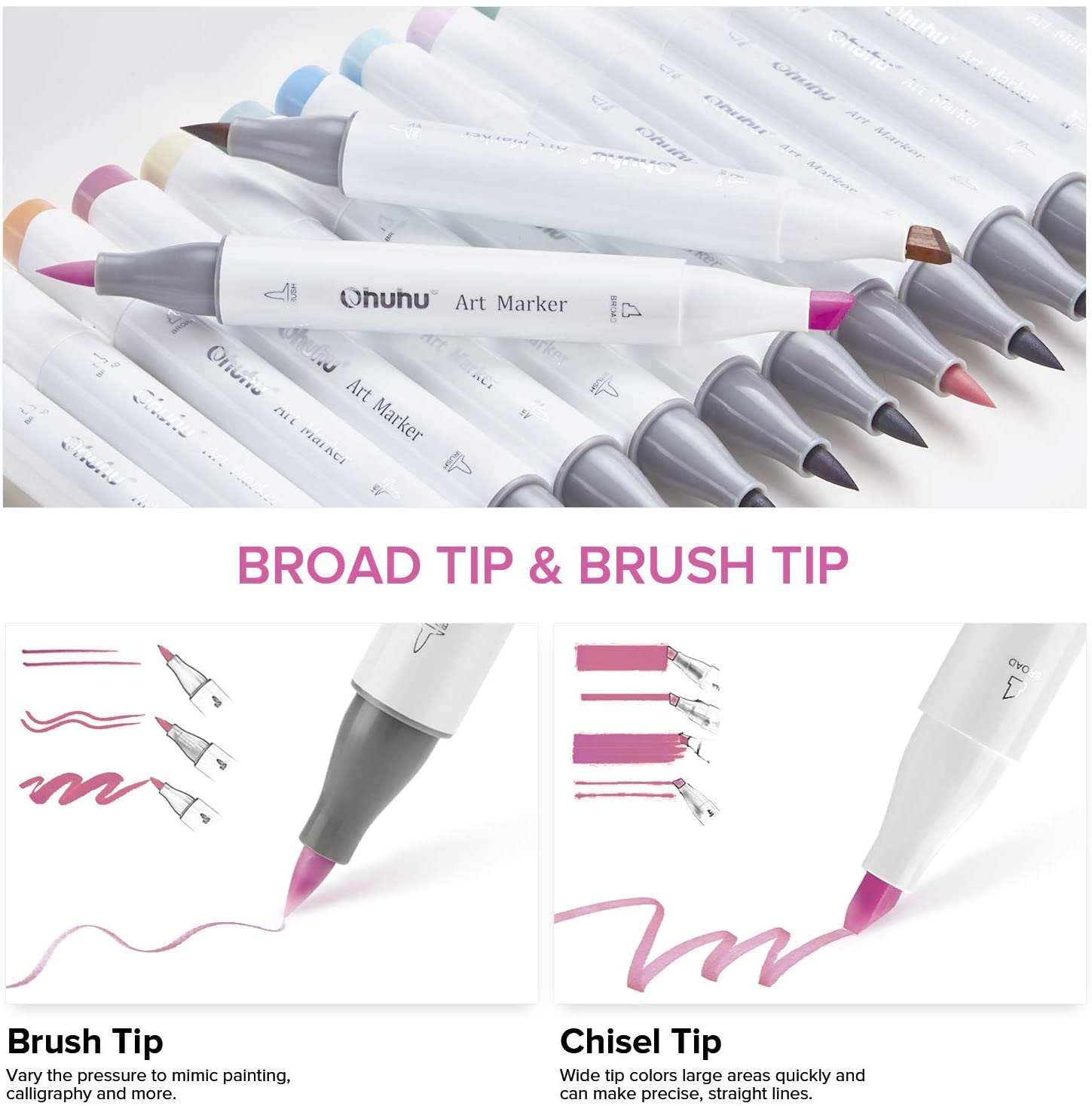 Ohuhu markers deals brush tip