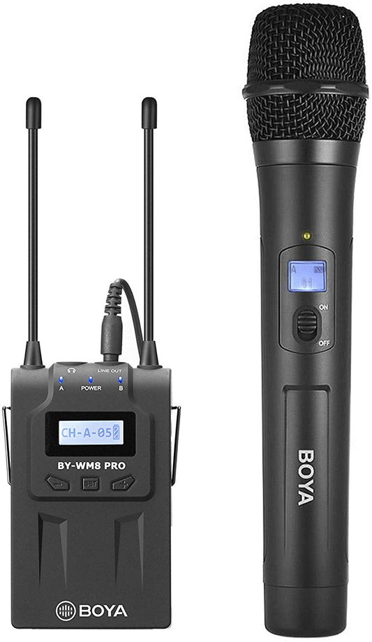 Boya BY-WM8 Pro K3 UHF Wireless Mic with One Receiver and One Handheld Microphone