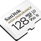 SanDisk HIGH ENDURANCE microSD Card U3, V30, 4K UHD SDXC Class 10, 100mb/s and 40mb/s Read and Write Speed with Adapter (32GB, 64GB, 128GB, 256GB)