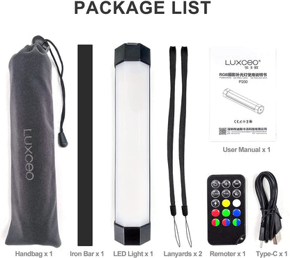 [CLEARANCE] Luxceo P200 Full Color RGB Video Light with Color Temperature Control using App Control