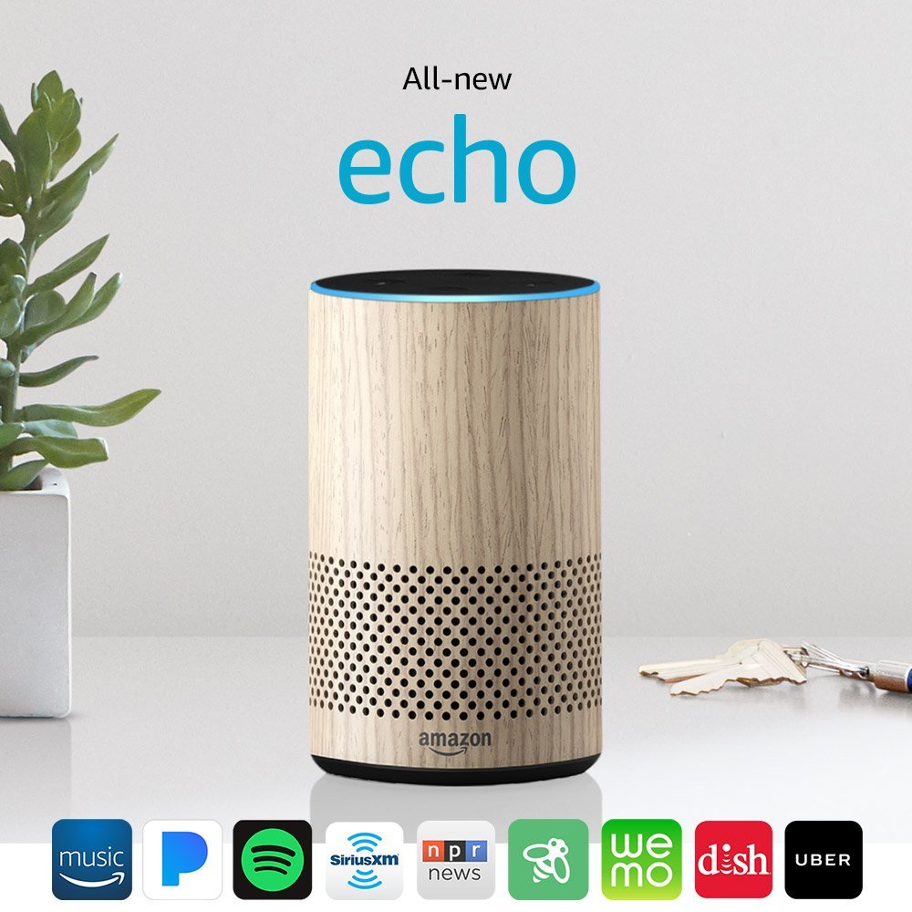 All New  Echo 2nd Generation 2017 Oak with improved sound powere – JG  Superstore
